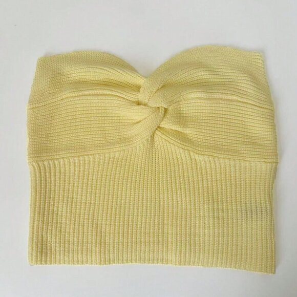 Yellow Casual Women's Sexy Cute Fitted Backless tube top - Picture 7 of 8